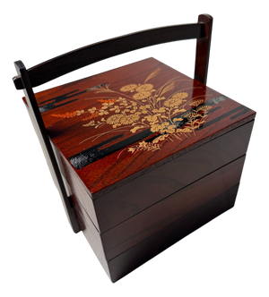 Small Japanese Keyaki Wood with Gold Decoration, 1970s
