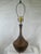 Brown 1960s Mid-Century Modern Sculptural Teardrop Cork and Walnut Table Lamp With Original Pleated Shade For Sale - Image 8 of 13