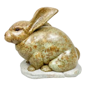 Vintage 1993 Michael Lord Hand Carved Stone Bunny Statue