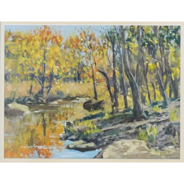 Rustic Brian Grimm Riverside Landscape Study Painting For Sale - Image 3 of 4