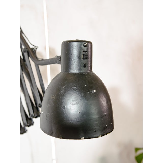 Bauhaus Industrial Black Scissor Wall Light from Hala, 1930s For Sale - Image 3 of 12