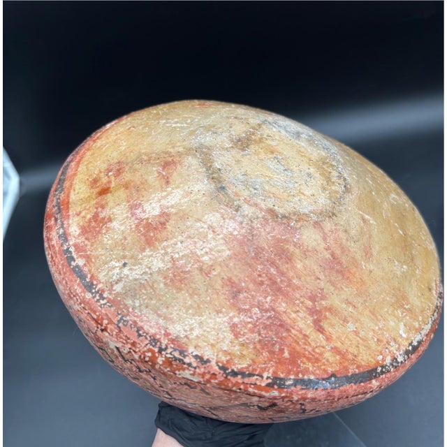 Peruvian Shapido Conido Style Polychrome Red Clay Pottery Vessel For Sale - Image 16 of 16