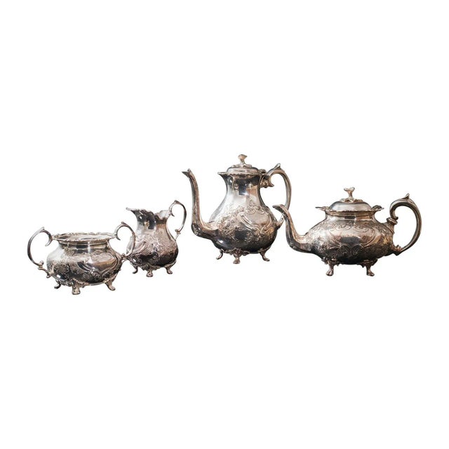 Circa 1900s Antique English Hand-Chased Silverplate Tea Service - 4 Pieces For Sale - Image 13 of 13