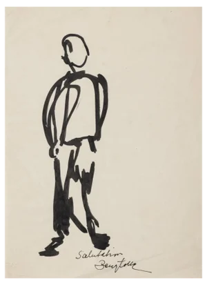 Unknown, Figure, Original Oil on Paper, 20th Century
