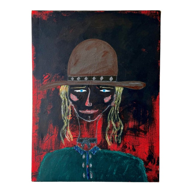 Cowgirl Americana Oil Painting For Sale