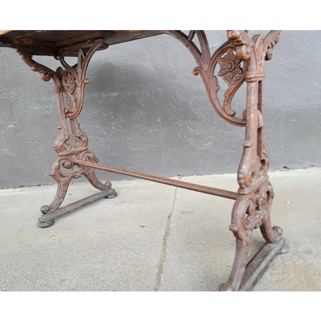Antique Cast Iron Pub Table Circa. 1900 For Sale - Image 9 of 10