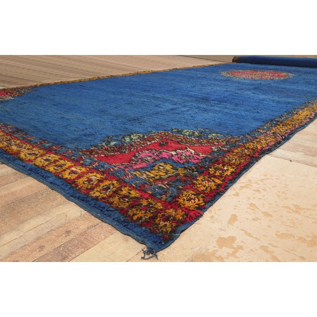 Blue Vintage Beni M'Guild Moroccan Rug, 10'03 X 28'04 For Sale - Image 8 of 10