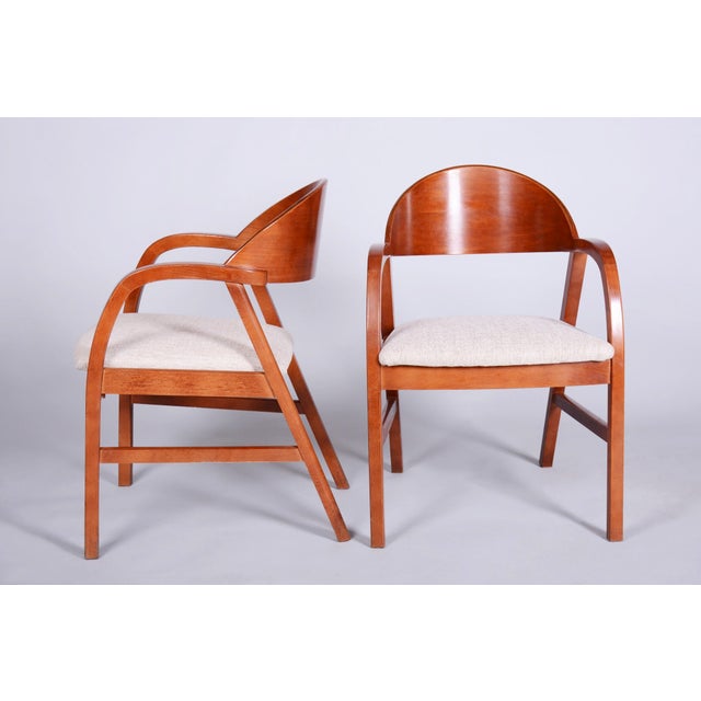 Mid-Century Czech Cherrywood Armchairs, 1970s, Set of 2 For Sale - Image 17 of 18
