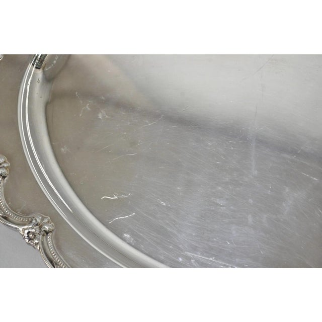 Silver Vintage 1847 Rogers Bros "Remembrance" Oval Silver Plated Serving Platter Tray For Sale - Image 8 of 12