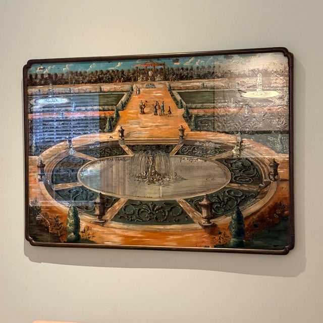 Antique French Reverse Painted Mirror For Sale - Image 12 of 18