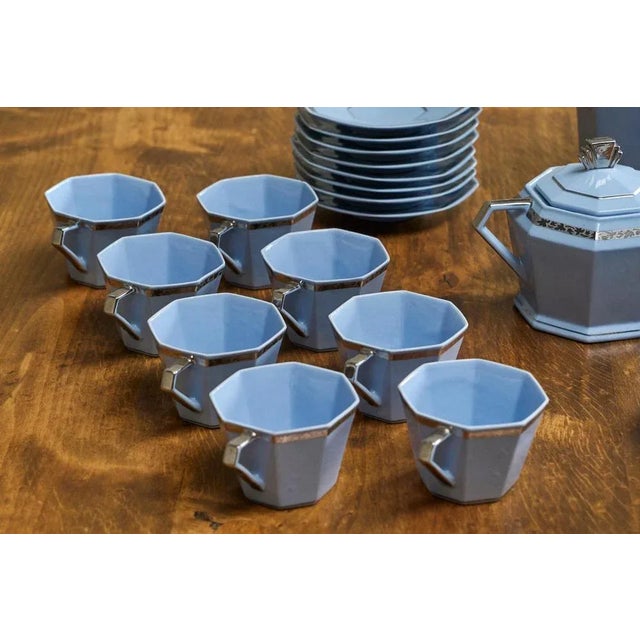 Ceramic Vintage Belgian Art Deco Coffee Set, 1920s, Set of 22 For Sale - Image 7 of 18