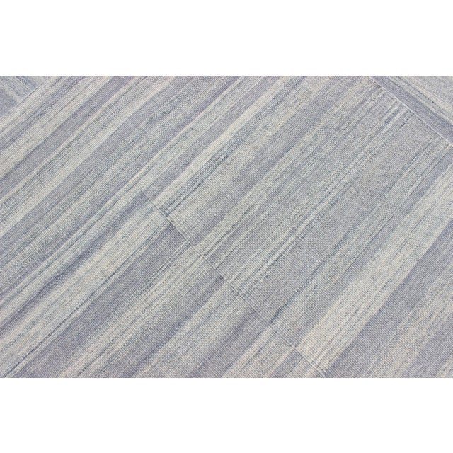 Early 21st Century Large Flat Weave Kilim in Variegated Striped With Modern Design 12'0 X 16'5 For Sale - Image 5 of 12