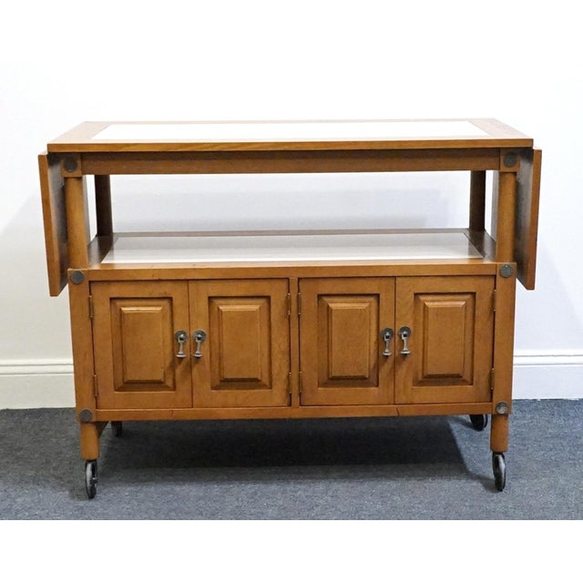 Rustic Unique Furniture Solid Oak Southwestern Mediterranean 64" Drop Leaf Server Buffet 5562 - American Fiesta Finish For Sale - Image 3 of 16