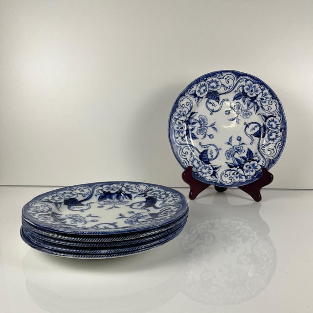 Antique Flora Ironstone Dinner Plates from Creil and Montereau, 1800s, Set of 6 For Sale - Image 13 of 13