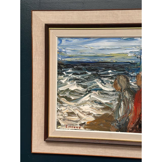 Mid-Century Modern Einar Emland, Figures, 1960s, Oil on Canvas, Framed For Sale - Image 3 of 18