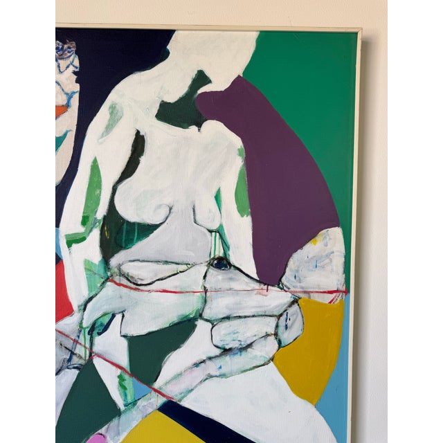 Large Vintage Helen Stein “Pieta” – Expressionist Abstract Acrylic on Canvas Painting (Signed) For Sale In Miami - Image 6 of 12