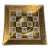 1950 Mid Century Modern Signed Georges Briard "Golden Celeste" Glass Serving Tray For Sale