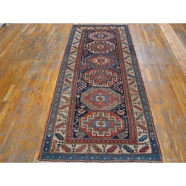 Antique Caucasian, Moghan rug, size: 3'7" x 9'3".