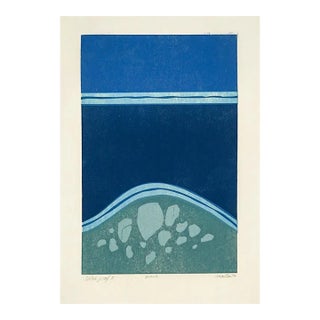 1973 Roger Martin Beach Color Proof Woodcut For Sale