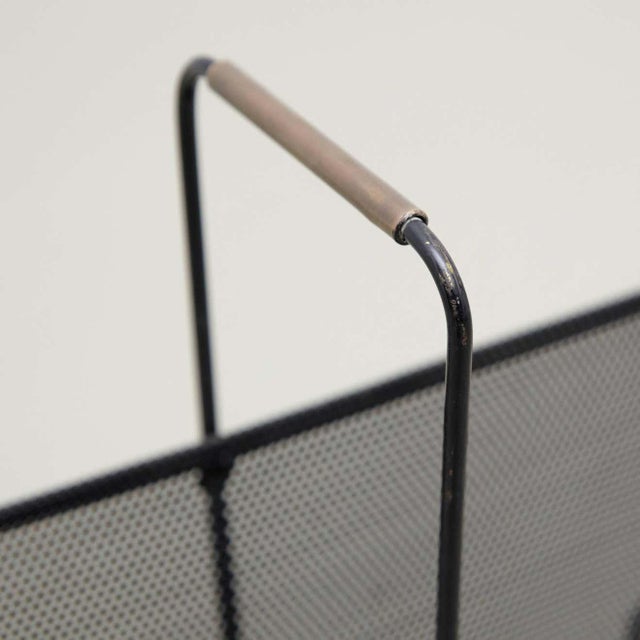 1950s Black Lacquered Metal Magazine Holder attributed to Mathieu Matégot, 1950s For Sale - Image 5 of 10