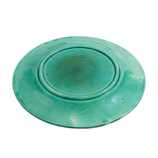 English Majolica Ceramic Greenware Dessert Plate, C. 1820 For Sale - Image 4 of 6