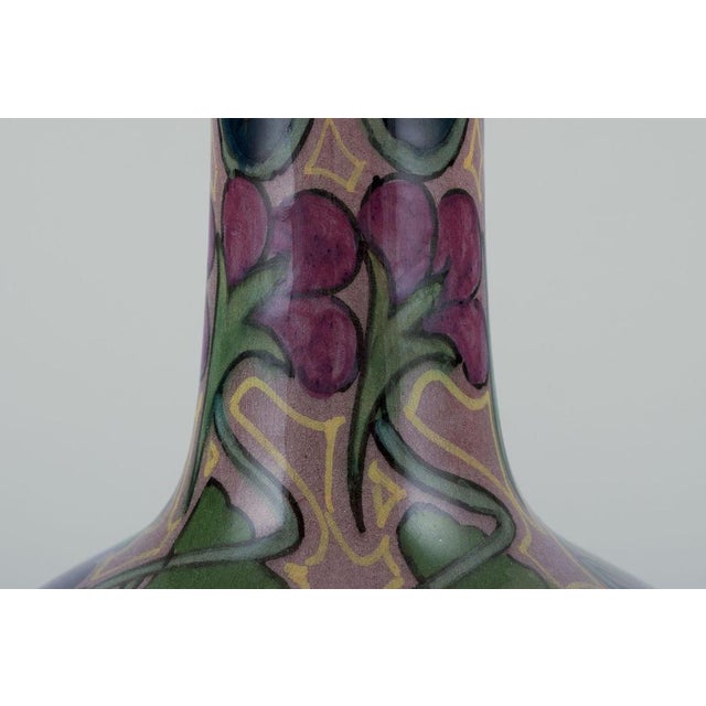 Art Nouveau Vase in Glazed Ceramic, South Holland, Zuid-Holland, Gouda, 1890s For Sale - Image 4 of 7