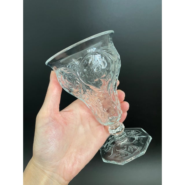 Transparent McKee Depression Glass Rock Crystal Clear 7.5 Oz Low Water Goblets - Set of 8 For Sale - Image 8 of 10