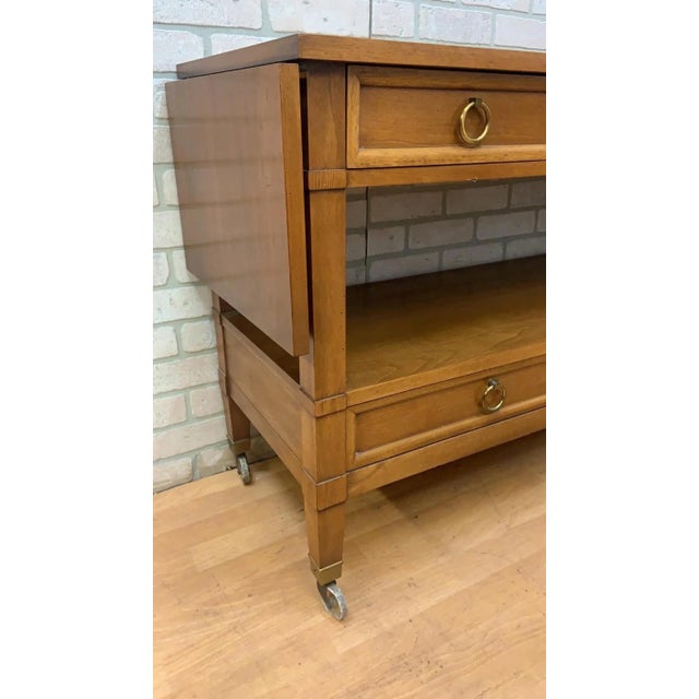 Wood English Regency Style Rolling Drop Leaf Server by Sligh Furniture For Sale - Image 7 of 9