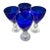 Vintage Morgantown Glass Ritz Blue Cobalt Golf Ball Tumbler, Wine Glass, Water Goblet, Goblet Stems - Set of 4 For Sale