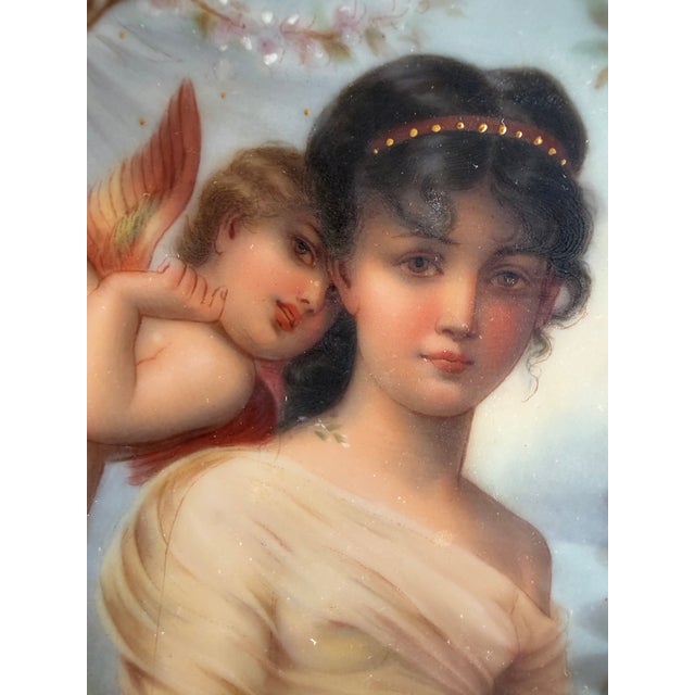 Victorian 19th Century German Porcelain Plaque "Springtime" Framed For Sale - Image 3 of 13