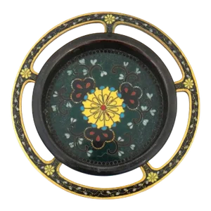 Antique Meiji Japanese Cloisonne Enamel Hikite Door Handle