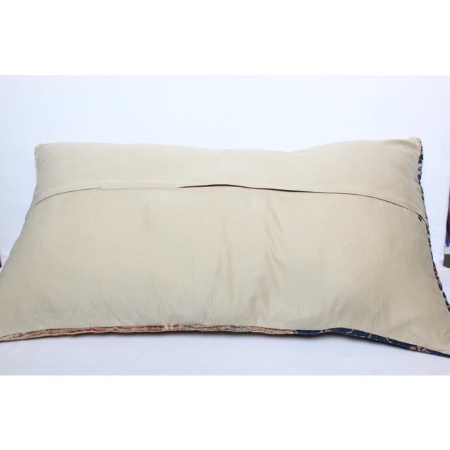 Bohemian Turkish Rug Lumbar Pillow - Artisan Turkish Handmade Rug Pillow -19'' X 33'' For Sale - Image 12 of 12