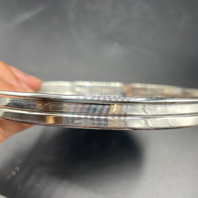 Black 1960s Gorham Sterling and Black Melamine Tray For Sale - Image 8 of 12