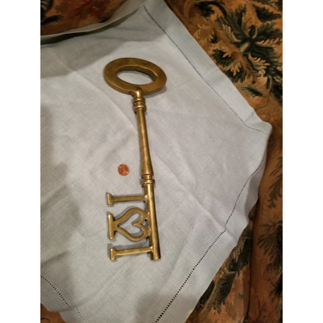 Brass Vintage Large Brass Key For Sale - Image 8 of 8