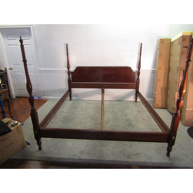 1990s Henkel Harris Solid Cherry King Size Poster Bed For Sale - Image 5 of 10