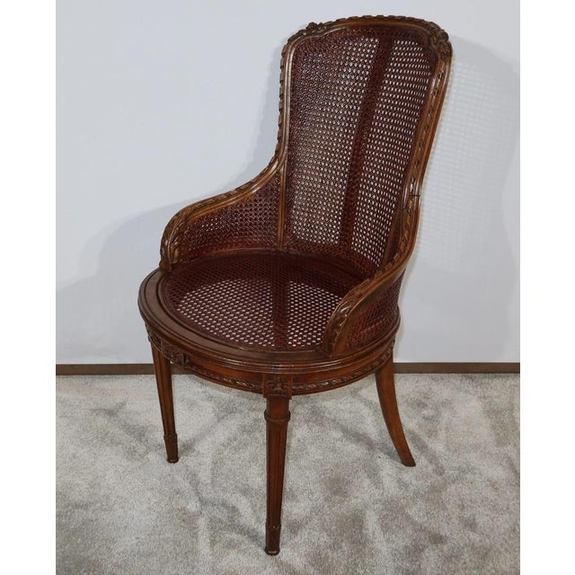 Louis XVI Style Office Armchair in Beech, 1900s For Sale - Image 16 of 18