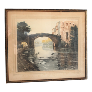 Signed Etching French Paul Emily Lecomte