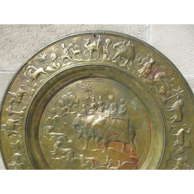 Indian Brassy Elephant Tray 30" Diameter For Sale - Image 14 of 15