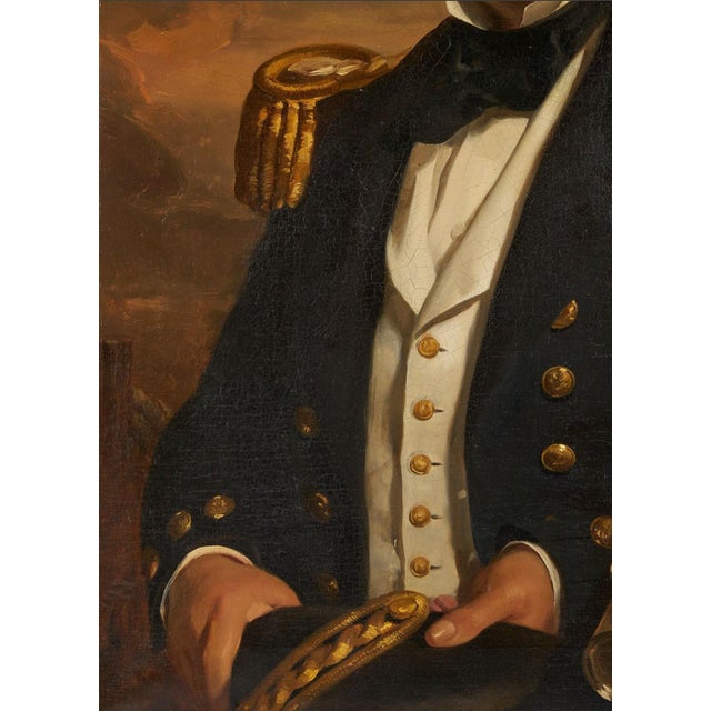British School 19th C. O/C Nautical Portrait For Sale - Image 4 of 7