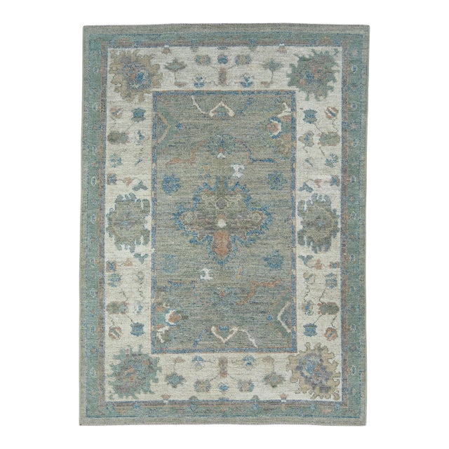 Turkish Oushak Rug 5' x 6'11" #17885 For Sale