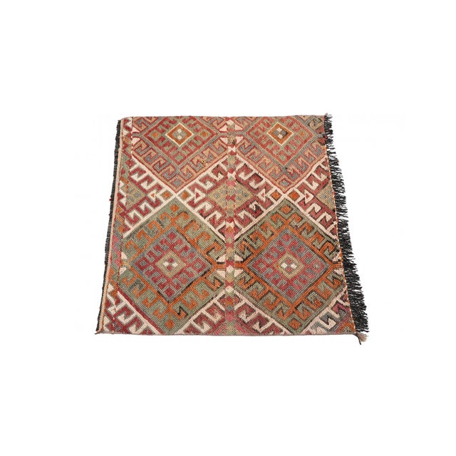 Handwoven vintage decorative kilim rug from Marash region of Turkey. Approximately 50-60 years old. In good condition....