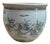 Vintage Oriental 18 Arhats Graphic Porcelain Round Pot Planter For Sale