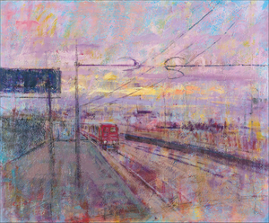 Renato Criscuolo, Il treno, Oil on Canvas