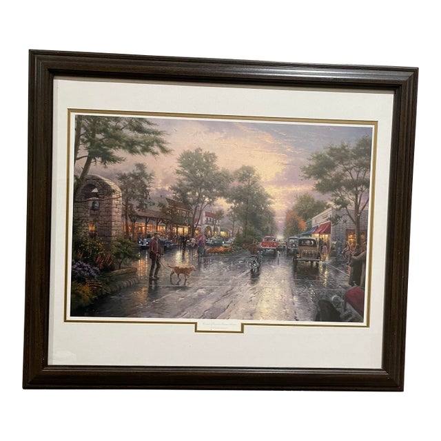 Late 20th Century Kinkade, Thomas. Carmel, Sunset on Ocean Avenue Limited Edition Framed Lithograph. For Sale