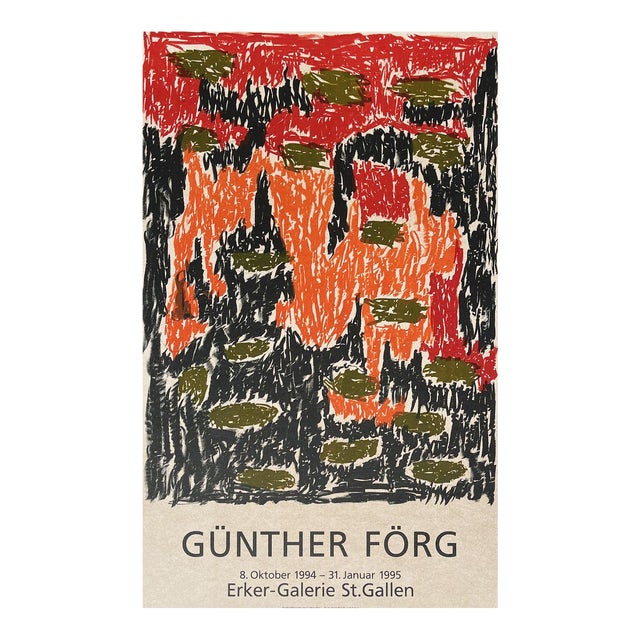 1994 Günther Förg Erker Gallery Lithograph Poster For Sale