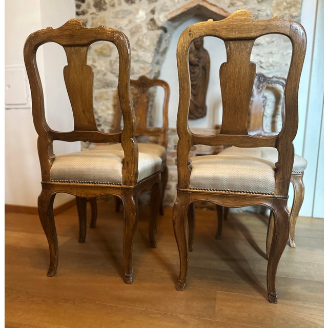 Wood Antique Original Baroque Chairs, Walnut, Circa 1760, Set of 4 For Sale - Image 7 of 18