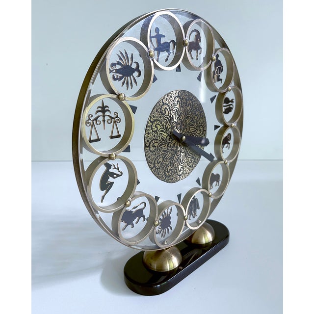 Vintage Zodiac Theme Desktop Clock, 1950s For Sale - Image 14 of 18