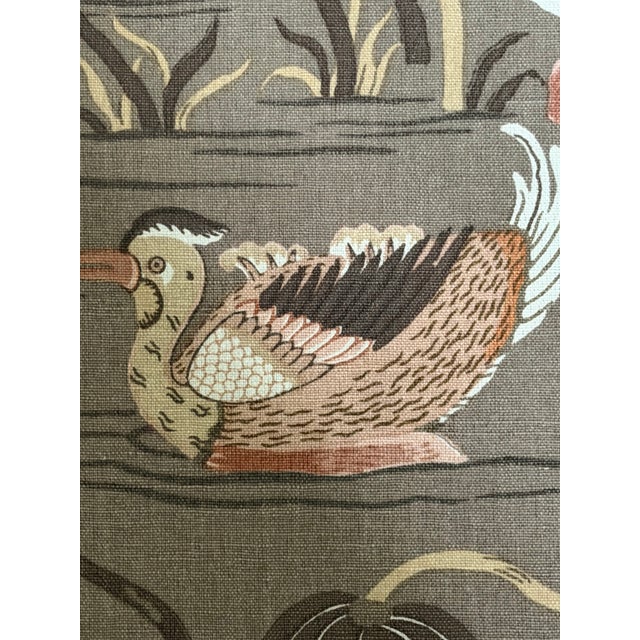 2020s Schumacher 172934 Lotus Garden Mocha Fabric 8 Yards For Sale - Image 5 of 8