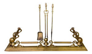 Victorian Brass Fender Set, 1885, Set of 4
