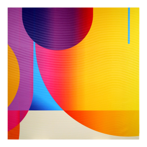 Contemporary Abstract Matte Gel Applied on Fine Art Digital Printed Canvas "Tangerine Nuit Mimosa # Esperanza" by Jerome Tham Vo My